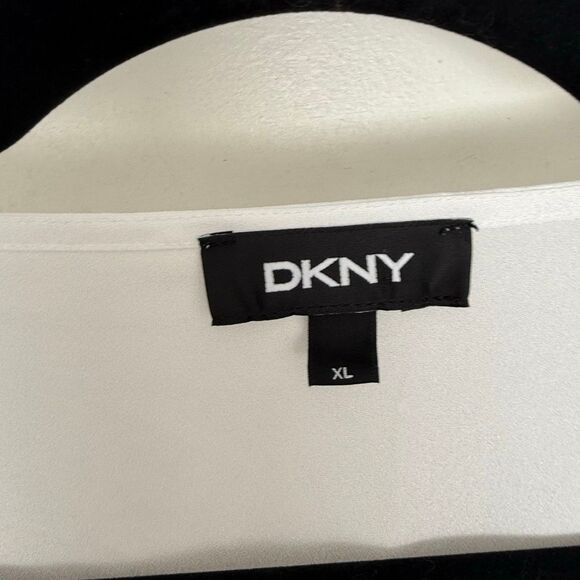 DKNY Women’s XL White Blouse Top Career Office Core - Picture 2 of 5